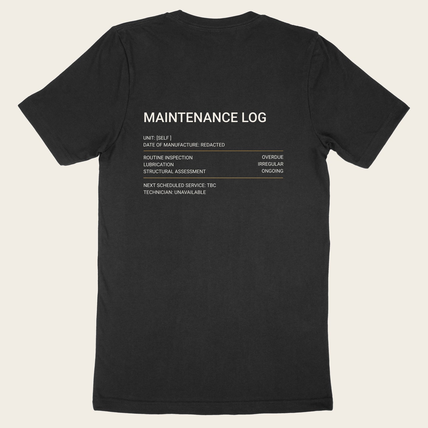 Maintenance Log — Tee